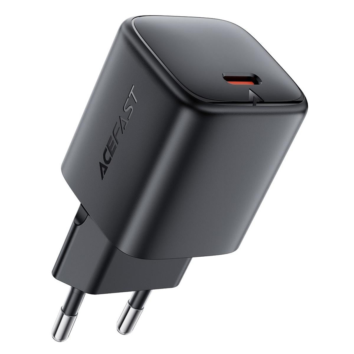 ACEFAST A119 USB-C Mini GaN Wall Charger 45W PD Fast Charging Travel Adapter - EU Plug - Black