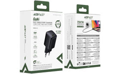 ACEFAST A134 PD 67W Mini GaN USB - C Fast Charger Portable Power Adapter for Phones / Tablets / Laptops, EU Plug - Black