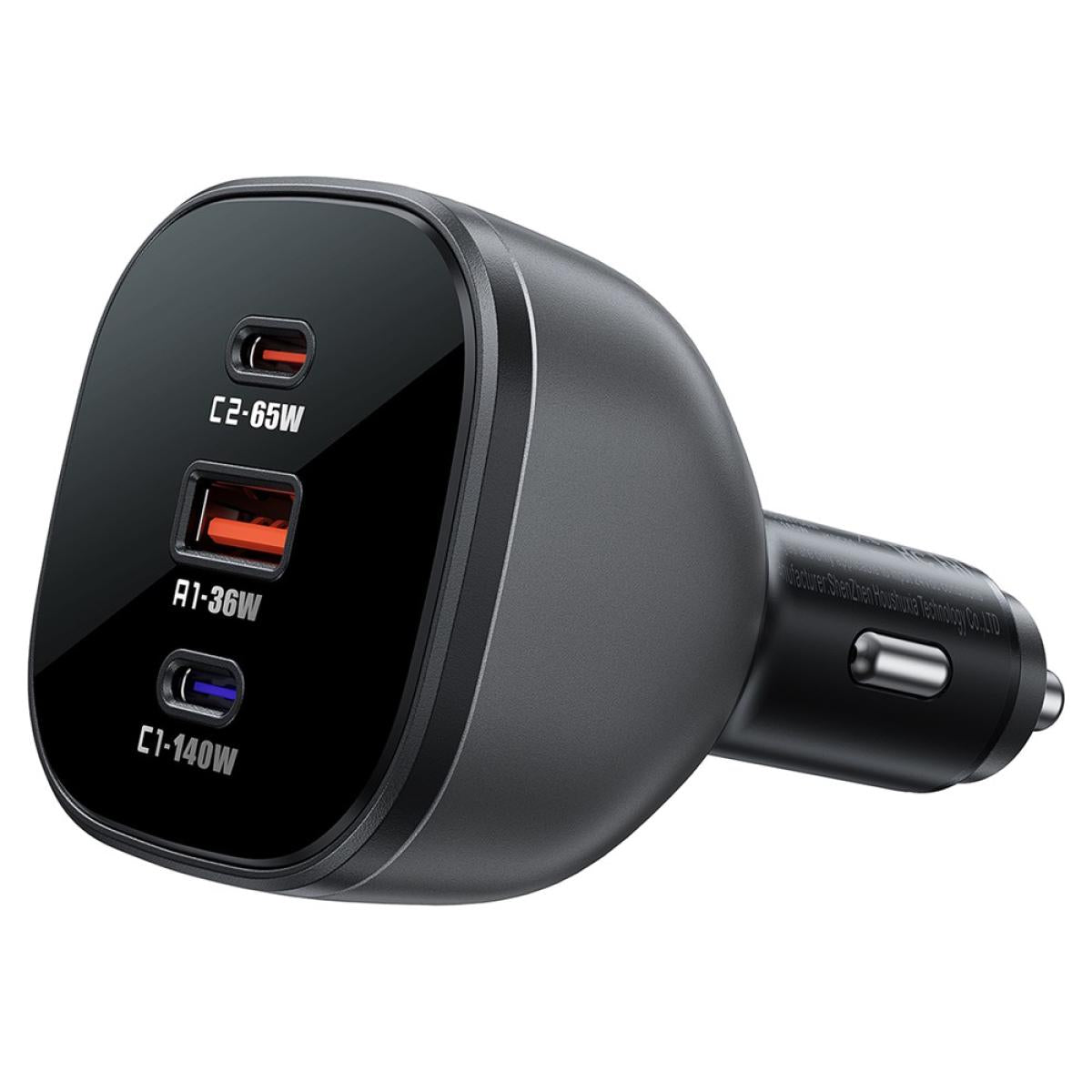 ACEFAST B14 165W USB + Dual Type-C Car Charger Phone Fast Charging Adapter - Black