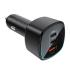 Acefast B18 Car Charger 200w Dual USB - C + USB A Fast Charging Cigarette Lighter Adapter Black