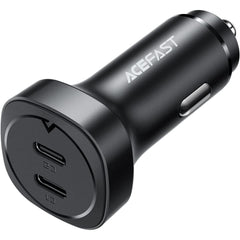 ACEFAST B2-72W Dual USB-C, Dual-port Metal Fast Car Charger, Support PD30W, PPS, QC3.0/QC2.0, AFC, FCP, Compatible with Xiaomi, iPhone, Samsung, Oppo - Black