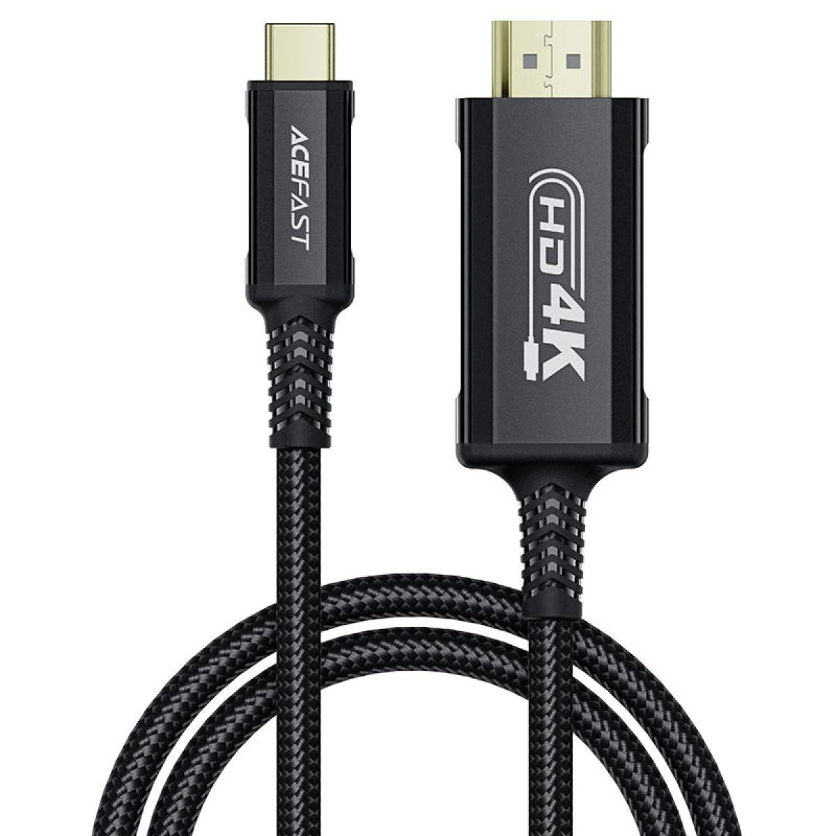 Acefast C1 10 Acewire Pro 1.8m Usb C To Hdmi Aluminium Alloy Conneors Hd Video Cable 4k Black