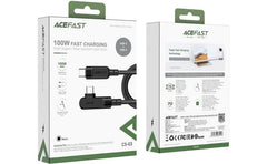 ACEFAST C5-03 USB-C to USB-C 100W Right Angled Charging Data Cable 2M - Black