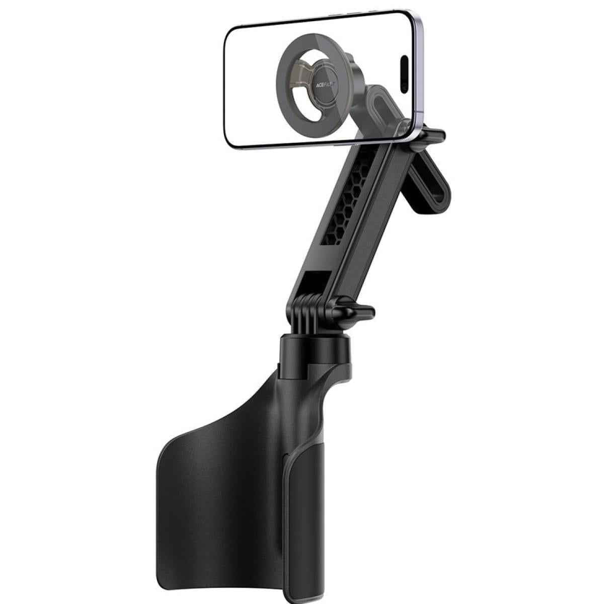 Acefast D62 Car Cup Holder Adjustable Angle / Length Magnetic Car Phone Stand For 4.7 6.9 Inch Phones Black
