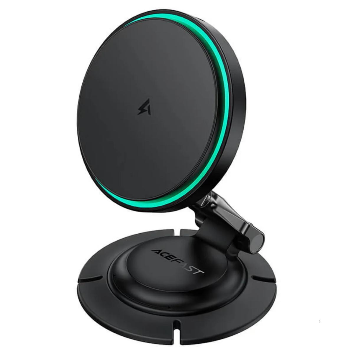 ACEFAST D65 Magnetic Foldable Wireless Charging Car Holder - Black
