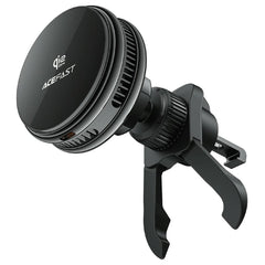 ACEFAST D66 25W Qi2 Magnetic Wireless Charger Car Mount Phone Holder with Cooling Fan for Air Vent - Black