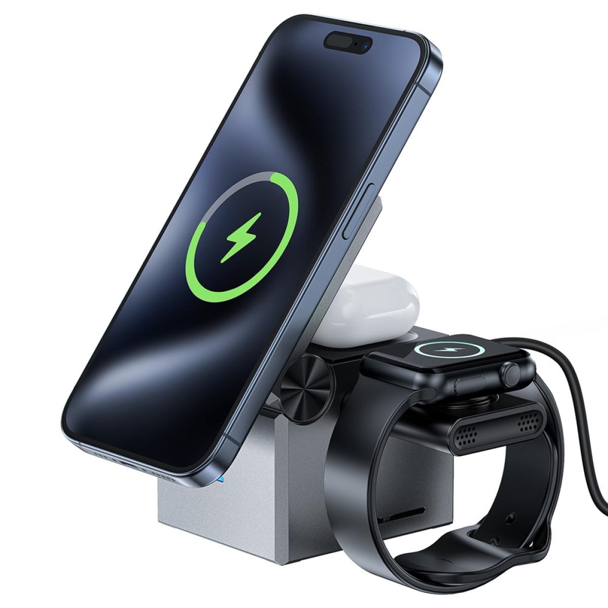Acefast E18 3 In 1 Desktop Wireless Charging Station For Phone / Smart Watch / Earbuds Acefast E18 3 In 1 Desktop Wireless Charging Station For Phone / Smart Watch / Earbuds