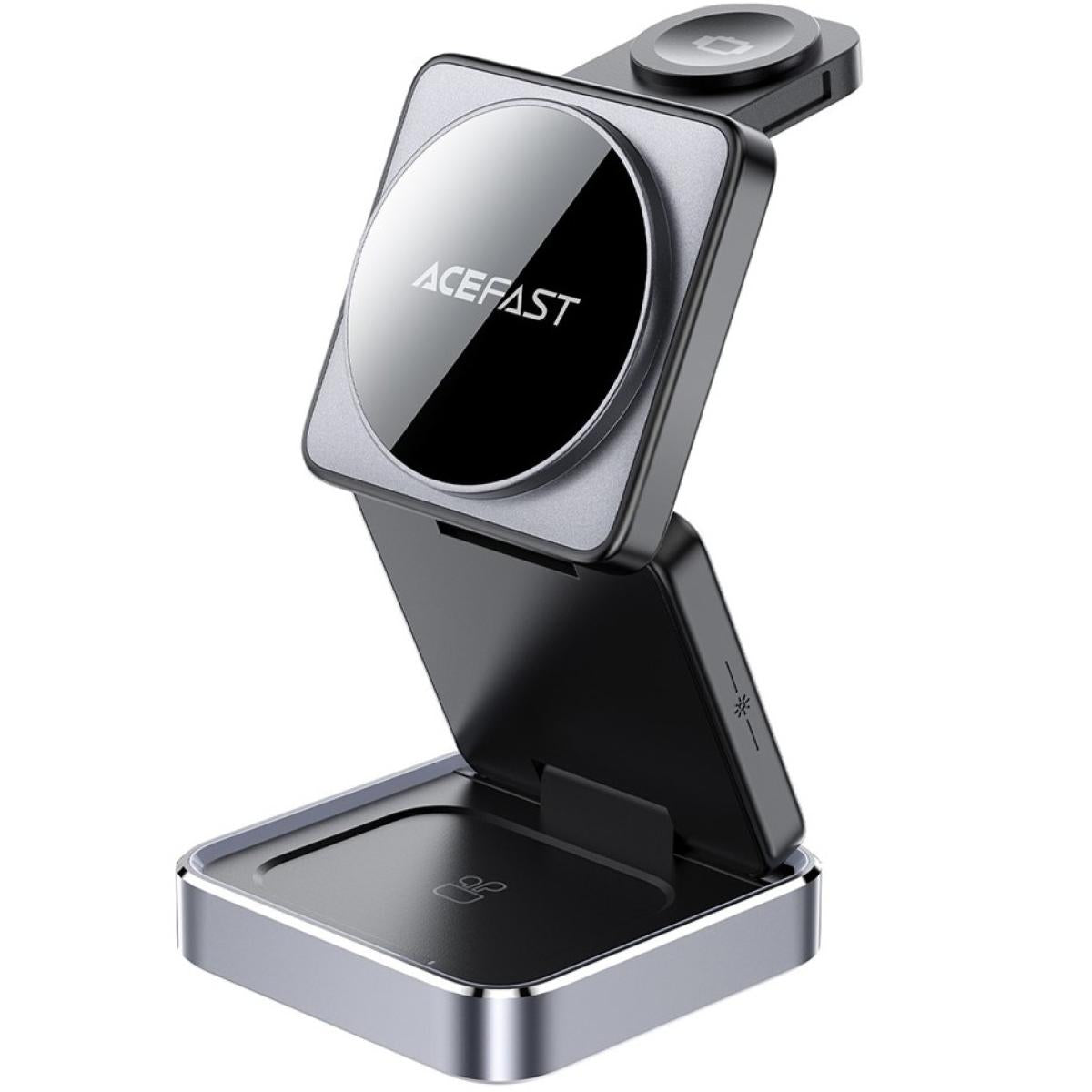 ACEFAST E20 Desktop Wireless Charger Phone Watch Earphone 3-in-1 Charging Station - Gray