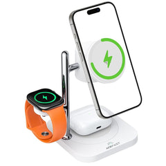 ACEFAST E39 4 in 1 Desktop Wireless Charger with Night Light Phone Watch Earphone Charging Station - White