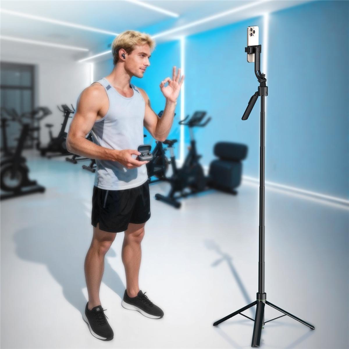 Acefast E41 Telescopic Selfie Stick With Automatic Tripod Face Tracking Remote Control 1.76m Black Acefast E41 Telescopic Selfie Stick With Automatic Tripod Face Tracking Remote Control 1.76m Black