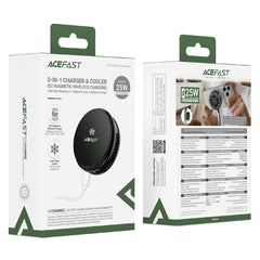 ACEFAST E47 QI2 25W Magnetic Cooling Wireless Charger Fast Phone Cooler for Gaming - Black