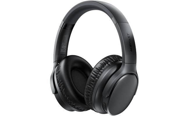 Acefast H10 Wireless Bluetooth 5.4 Over Ear Headphone Low Latency Gaming Earbuds with 40mm Speaker Foldable Music Sports Headphones Black