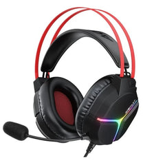 ACEFAST H16 Wired Over Ear Headphone Low Latency Gaming Earbuds with 50mm Precision Drivers, Hi‑Fi Audio Engine, RGB, 2M cable with dual interface - Black