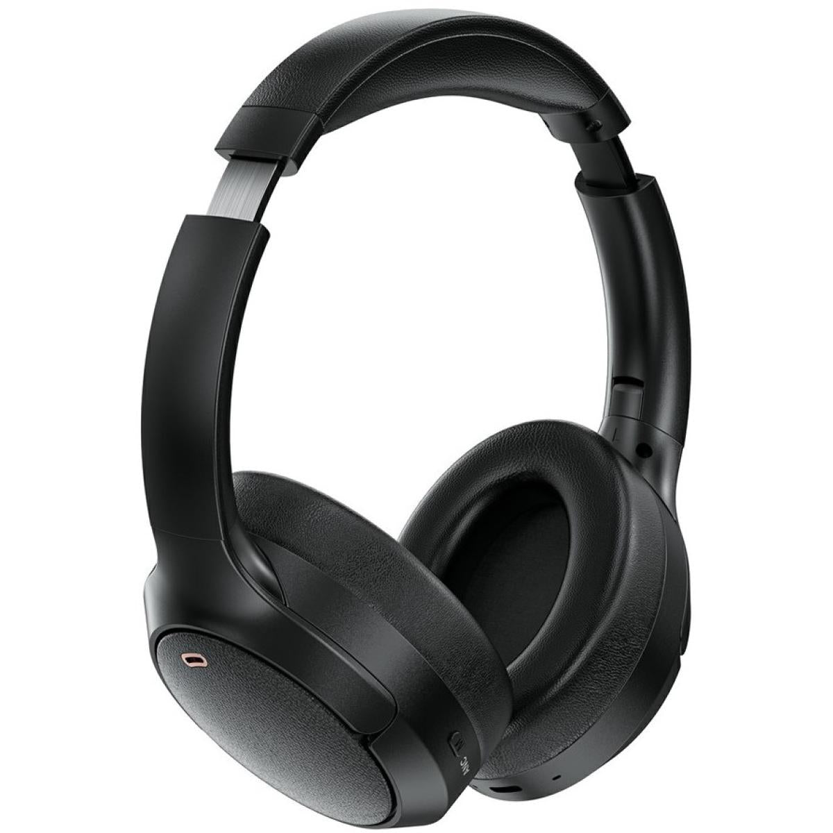 Acefast H6 Bluetooth Compatible Headset Aive Noise Cancelling Anc Wireless Headphone Up To 55 Hours, Ipx4 Water Resistant Black