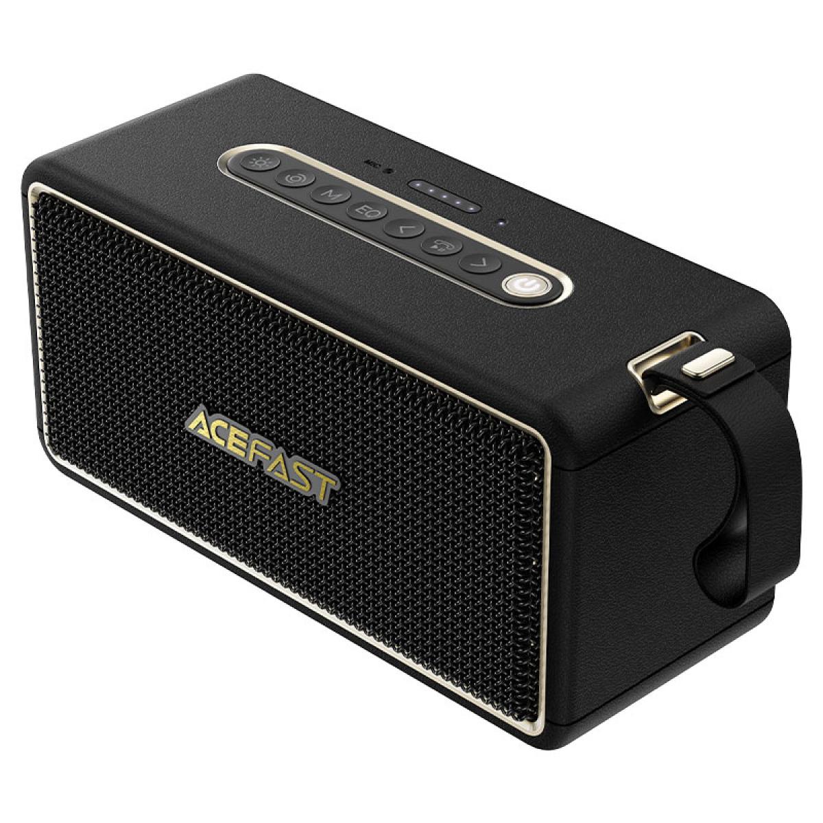 ACEFAST K3 Ultra-Portable Bluetooth-Compatible Speaker IPX6 Waterproof RGB Light Loudspeaker up to 20 hours USB disk, TF card, and AUX - Black