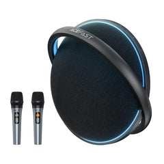 Acefast K5 Max Ipx4 Waterproof Portable Karaoke Bluetooth Compatible Speaker With Dual Wireless Microphones Black