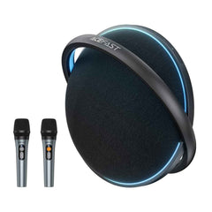 Acefast K5 Max Ipx4 Waterproof Portable Karaoke Bluetooth Compatible Speaker With Dual Wireless Microphones Black