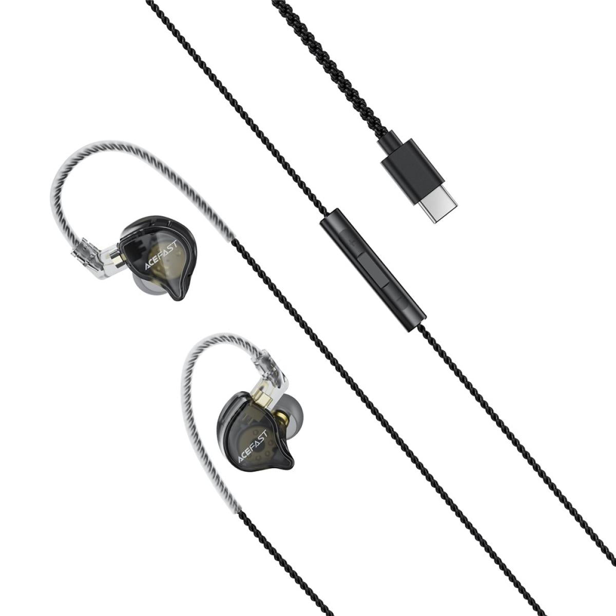 ACEFAST L11 USB - C HiFi Wired Earphones Detachable Cable with Microphone for Audio - Black