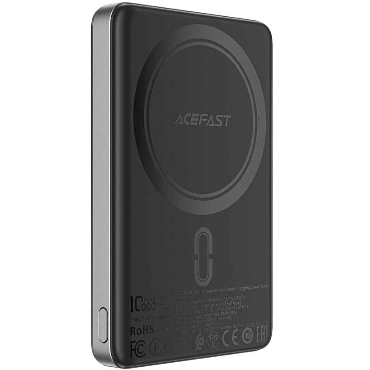 Acefast M12 Pd 20w 10000mah Power Bank Magnetic Wireless Charging External Battery Black