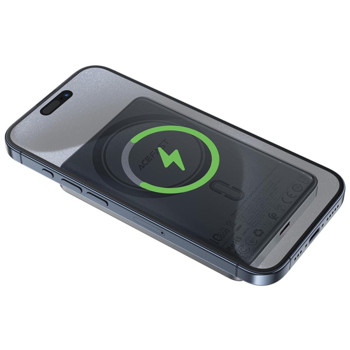 Acefast M12 Pd 20w 10000mah Power Bank Magnetic Wireless Charging External Battery Black