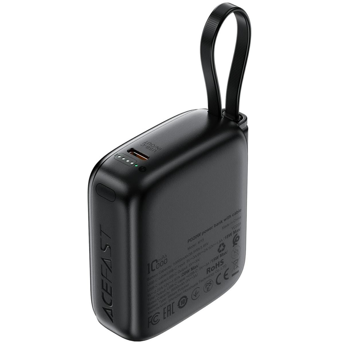 Acefast M15 Power Bank Pd 20w Fast Charging 10000mah Portable Charger Black Acefast M15 Power Bank Pd 20w Fast Charging 10000mah Portable Charger Black