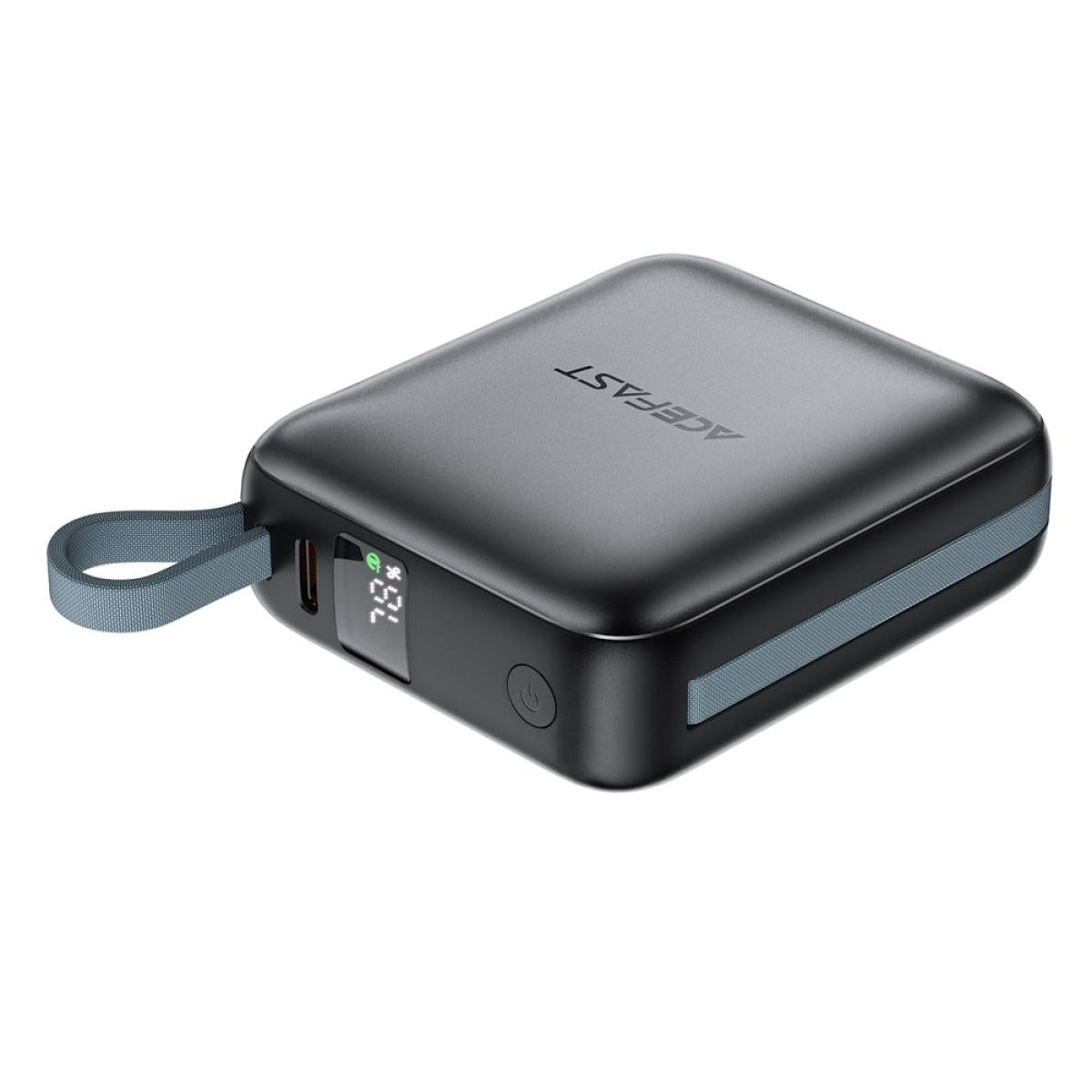 Acefast M23 Power Bank 10000mah Built In Dual Cables 22.5w Fast Charging Portable Charger Black