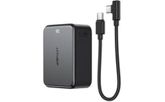 ACEFAST M28 10000mAh Power Bank LED digital display of battery charge level 22.5W Fast Charging 2 Type-C + USB-A Phone Charger with Cable - Gray