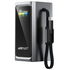 ACEFAST M33 1.96 Inch TFT Display 20000mAh Power Bank 100W Fast Charging Portable Charger Built-in Type-C Cable - Metal Grey
