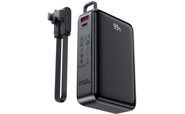 ACEFAST M4 PD 67W Fast Charging 20000mAh Li-Polymer Power Bank with 100W Type-C to Type-C Cable - Black ACEFAST M4 PD 67W Fast Charging 20000mAh Li-Polymer Power Bank with 100W Type-C to Type-C Cable - Black