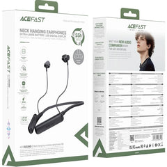 ACEFAST N8 Neck Hanging Wireless Earphones IPX4 Waterproof LED Display Bluetooth-compatible Earphones - Balck
