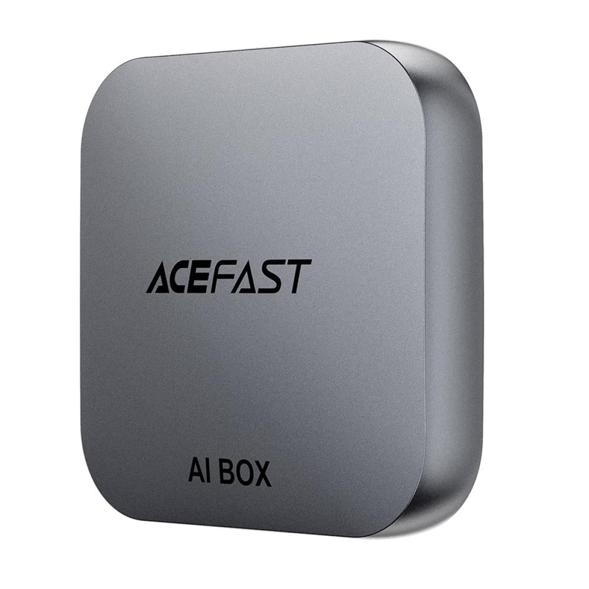 ACEFAST QC2 AI Box Car Play Wireless Adapter with TF Card Slot for Car Play / Android Auto Wire to Wireless Converter - Metal Gray
