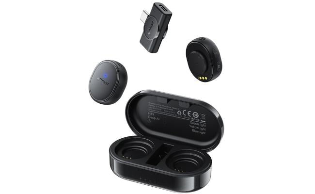 ACEFAST R3 Wireless Lavalier Microphone Omnidirectional Low Latency Noise Reduction Mic - Back