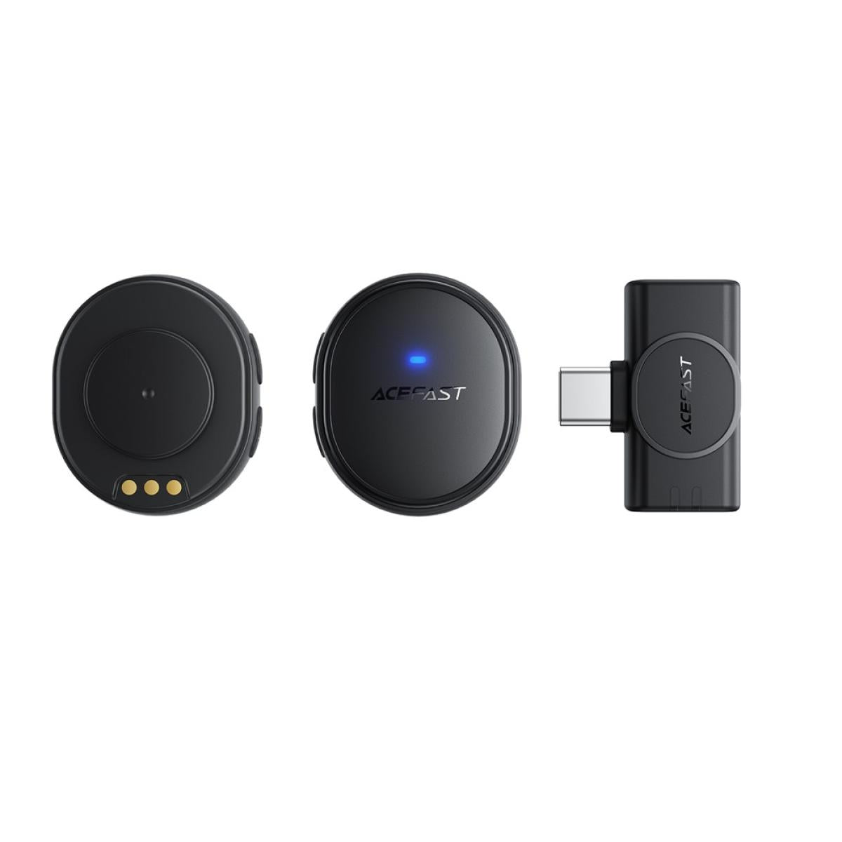ACEFAST R3 Wireless Lavalier Microphone Omnidirectional Low Latency Noise Reduction Mic - Back