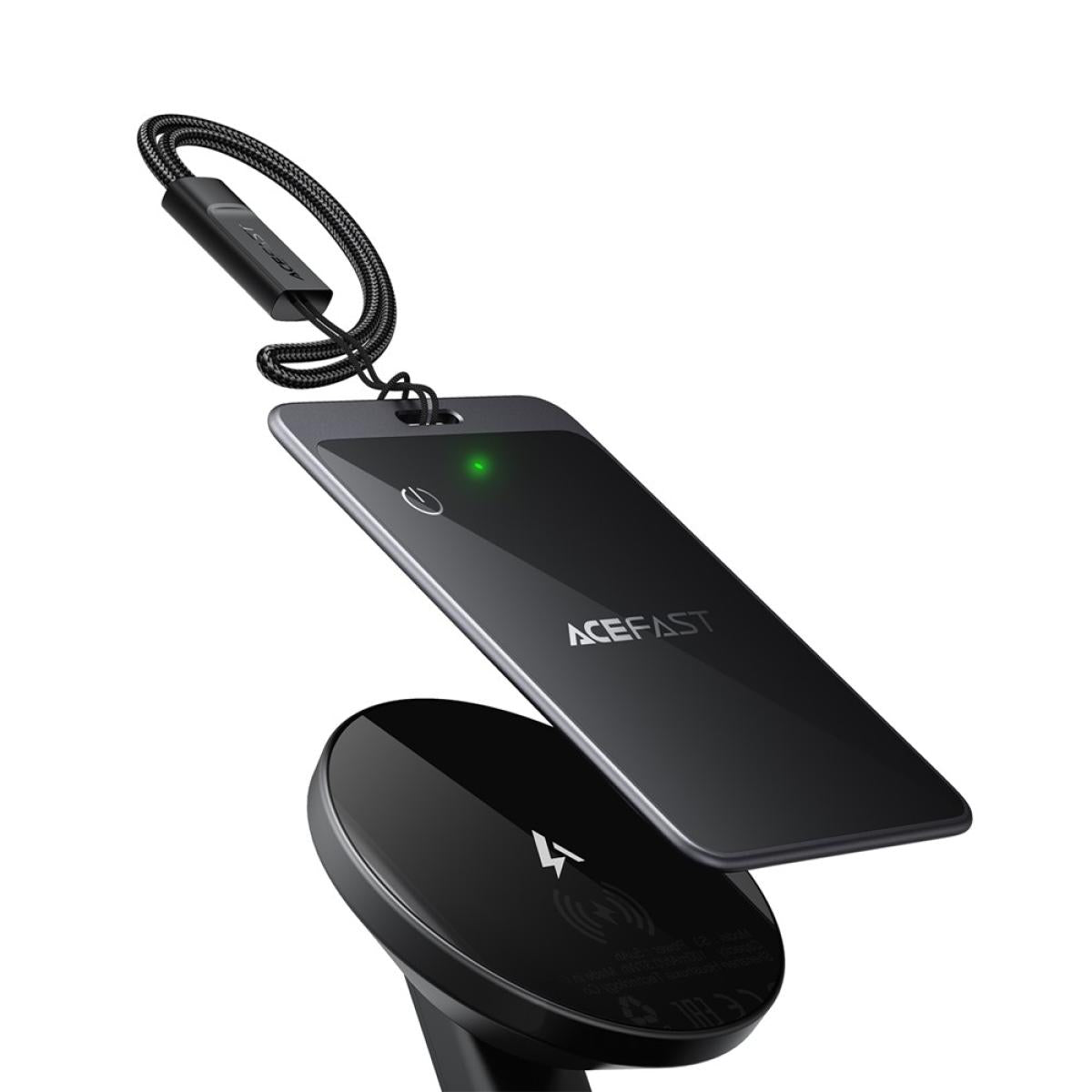 ACEFAST S3 Metal Card Shaped Tag Smart Finder Ultra - Thin Bluetooth - compatible Tracker for iOS - Black