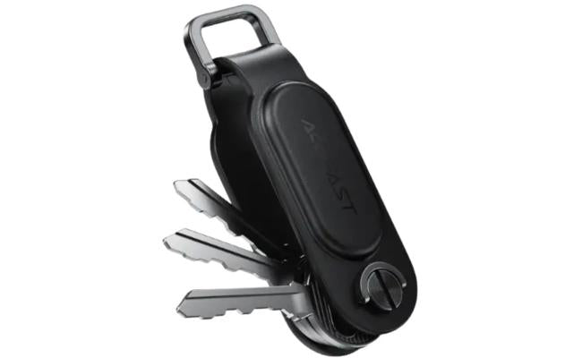 ACEFAST S4 Keychain Tracker - Apple Find My Anti - Loss Alerts Anti - Tracking PU Leather Share with 5 Devices - Black