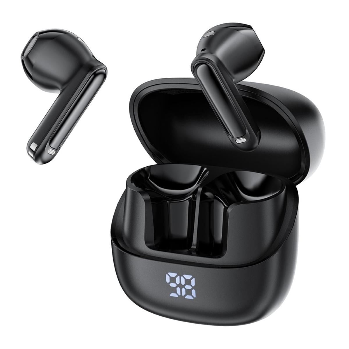 Acefast W2 Tws Bluetooth Compatible Earbuds Aive Noise Cancelling Earphones with Led Display Charging Case Black