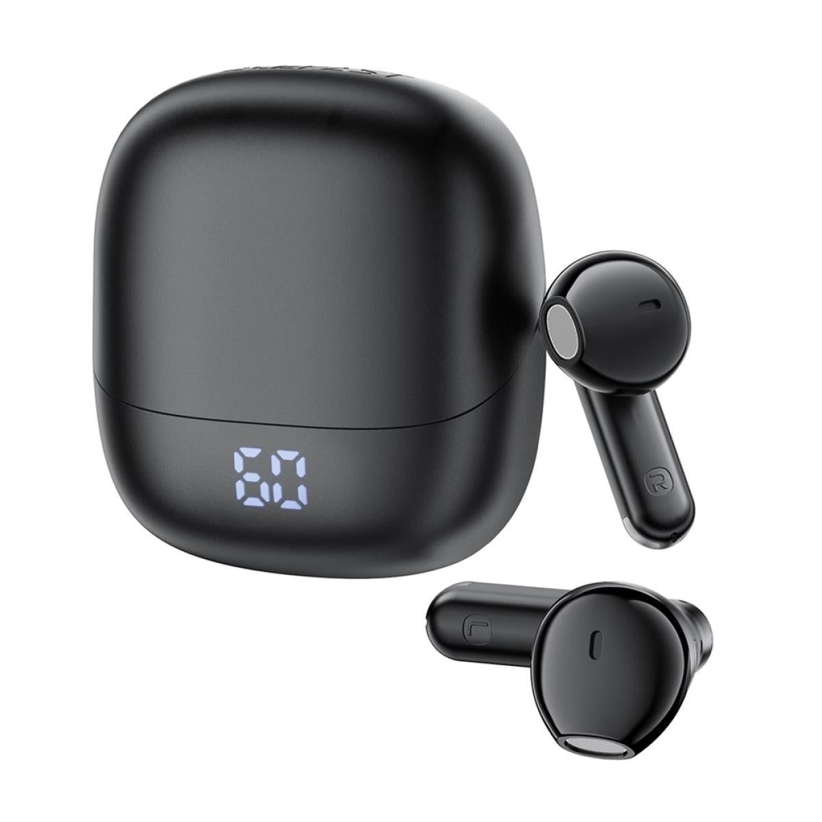 Acefast W2 Tws Bluetooth Compatible Earbuds Aive Noise Cancelling Earphones with Led Display Charging Case Black