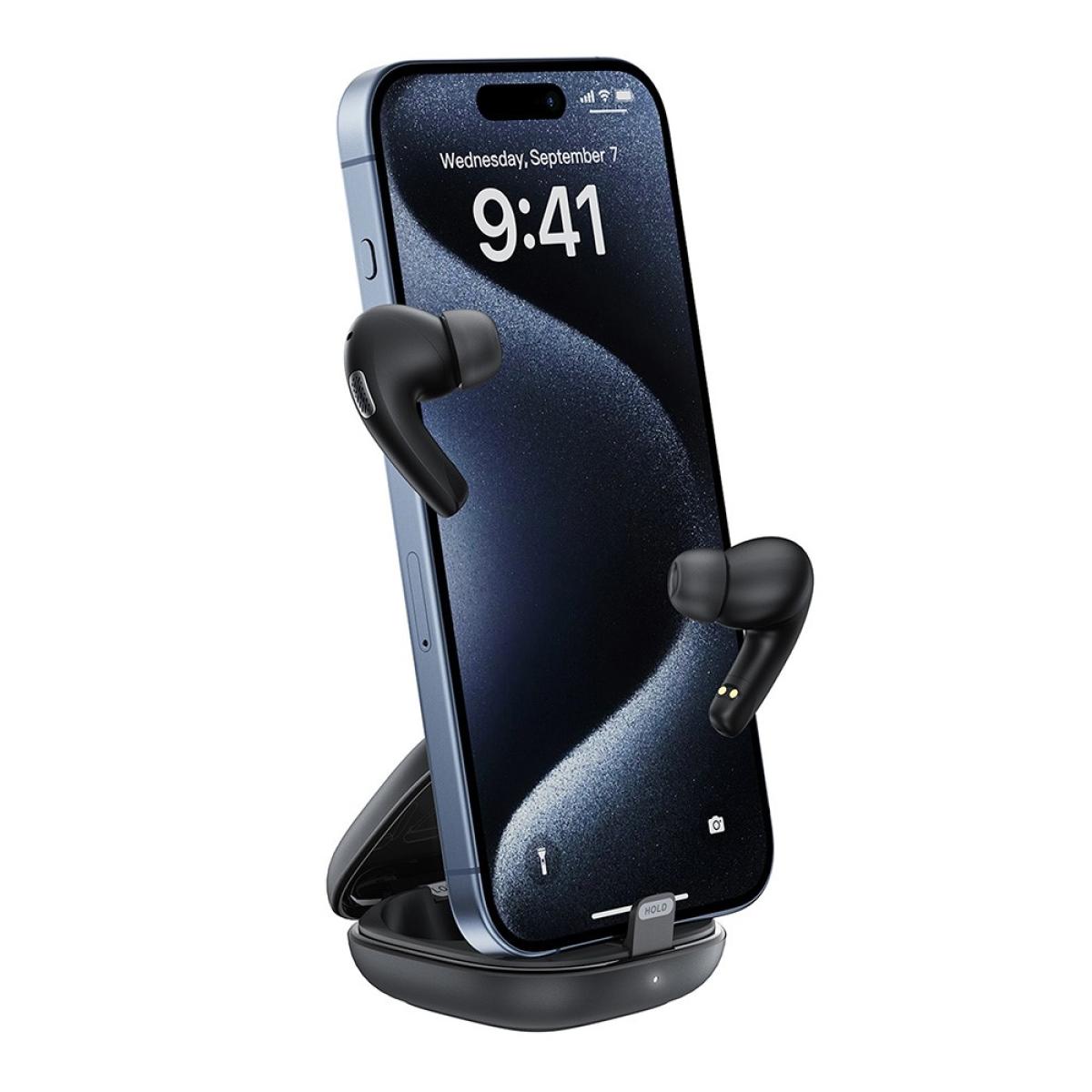 ACEFAST W4 TWS Bluetooth - Compatible Earphones In Ear IPX4 Waterproof Headset with Phone Stand Function Up to 7 hours - Black