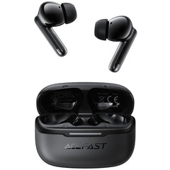 ACEFAST W5 TWS Earphones Hybrid ANC ENC Noise Reduction Bluetooth-Compatible Earbuds, 6-Mic, 30H Battery, Low Latency, IPX4, Fast Charging - Black