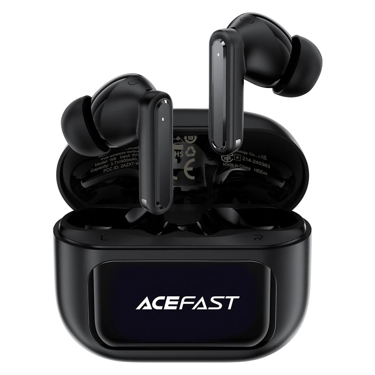 ACEFAST W6 TWS Earbuds ANC + ENC Noise Cancelling Earphones with Smart Screen Display - Black