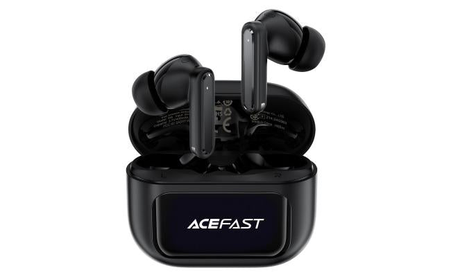 ACEFAST W6 TWS Earbuds ANC + ENC Noise Cancelling Earphones with Smart Screen Display - Black