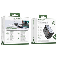 ACEFAST Z1 PD 75W Fast Charger 3 Type-C + 2 USB-A GaN Travel Power Socket with EU / UK / US / AU Plug - Black