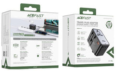 ACEFAST Z1 PD 75W Fast Charger 3 Type-C + 2 USB-A GaN Travel Power Socket with EU / UK / US / AU Plug - Black
