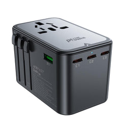 ACEFAST Z1 PD 75W Fast Charger 3 Type-C + 2 USB-A GaN Travel Power Socket with EU / UK / US / AU Plug - Black