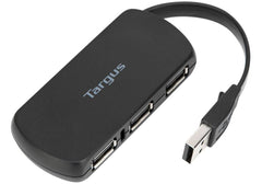 Targus ACH114EU – 4‑Port USB 2.0 Hub, 480Mbps Transfer Speed, Compact Travel Design, Plug‑and‑Play, Bus‑Powered