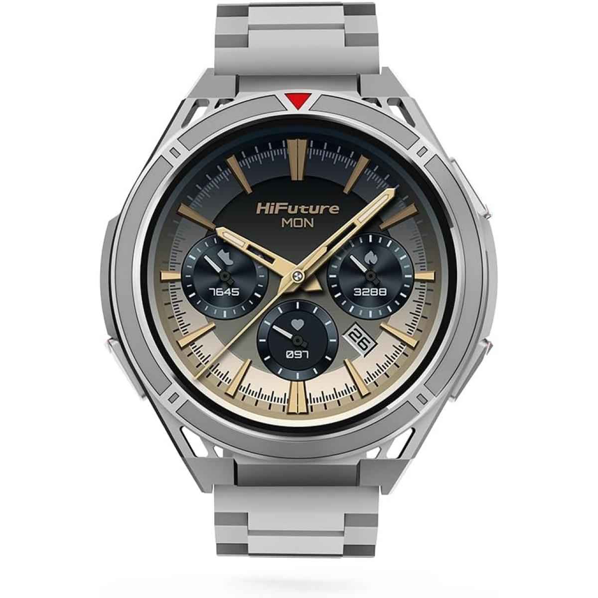 Hifuture Aive Smartwatch With Dual Band Gps, 1.43" Amoled Display, 7 Day Battery Life, Sleep & Heart Rate Health Tracking, Ip68 Waterproof For Men & Women Silver