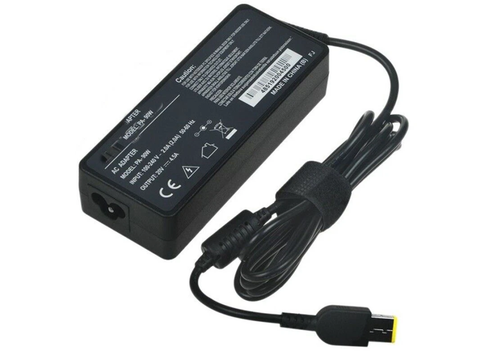 Lenovo Compatible 65W or 90W AC Adapter Laptop Charger, 20V 3.25A or 20V 4.5A Output, Square Yellow Tip, OEM Equivalent, Certified Safety
