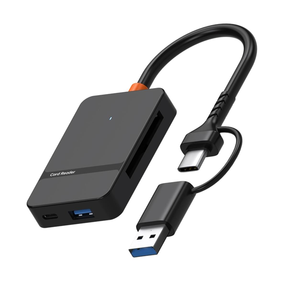 8-in-1 ADS-316 Type-C USB-A to SD/TF/MS/CF1 Card Reader 5Gbps