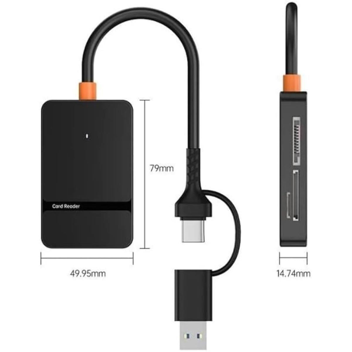 8-in-1 ADS-316 Type-C USB-A to SD/TF/MS/CF1 Card Reader 5Gbps