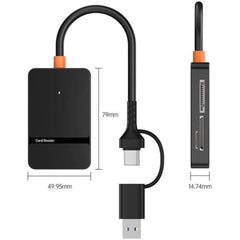 8-in-1 ADS-316 Type-C USB-A to SD/TF/MS/CF1 Card Reader 5Gbps